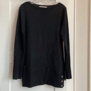 New Form Perspective NFP black merino wool sweater dress tunic 4 L